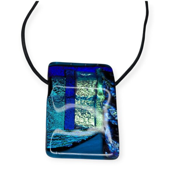 Vibrant Art Glass Pendant Necklaces & Brooch/Pin w/Fabric Box - Picture 2 of 16